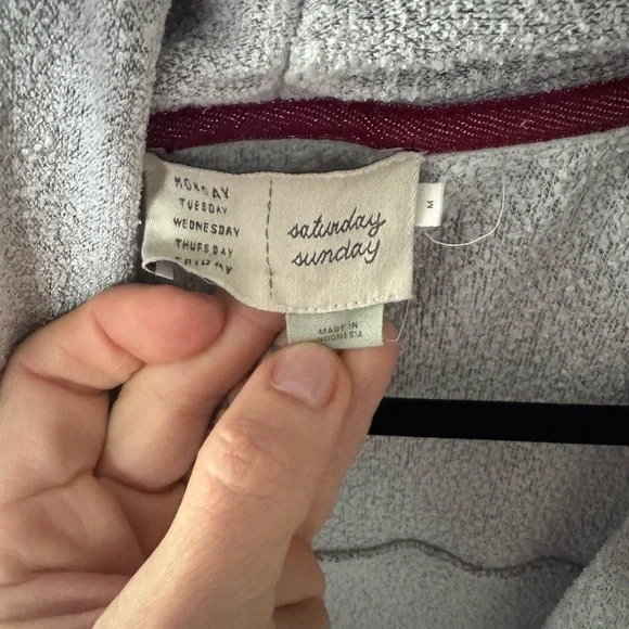 Anthropologie Saturday Sunday Drapey CrissCross Longsleeve Womens Medium Gray - Picture 4 of 5